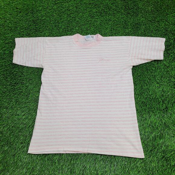 Vintage 90s Tahoe Shirt Large 21x27 Pink White - Picture 1 of 12